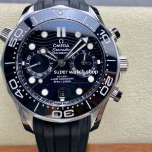 N1 Factory Omega Seamaster Diver 300M Co-Axial Chronometer Chronograph 210.32.44.51.01.001 44mm Steel Black Rubber Strap Black Dial