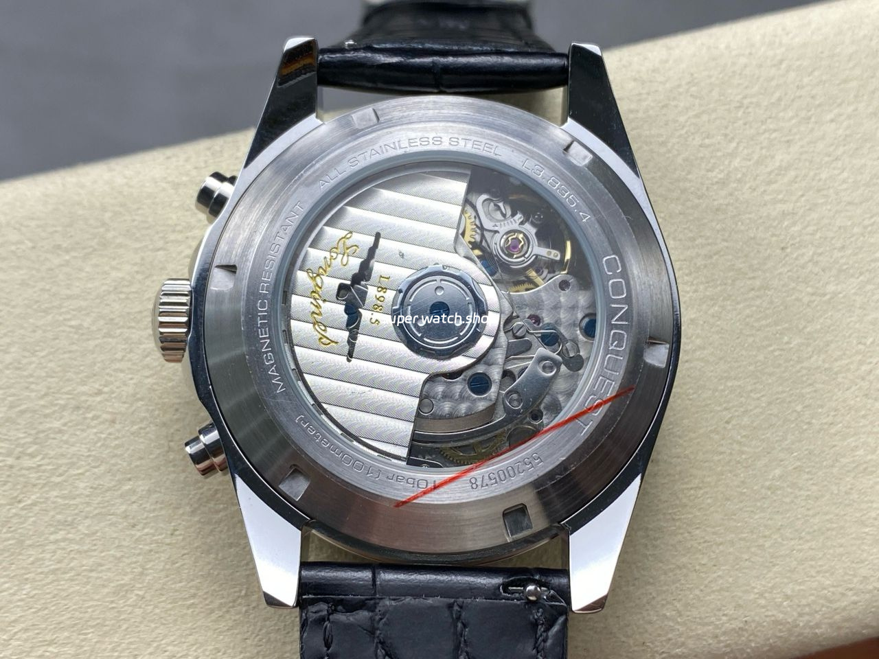 AF Factory Longines Conquest Chronograph L3.835.4.92.6 42mm Steel Leather Strap Blue Dial - Image 7