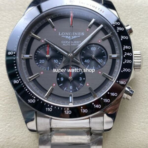 AF Factory Longines Conquest Chronograph L3.836.4.52.9 42mm Full Steel Strap Black Eyes Gray Dial