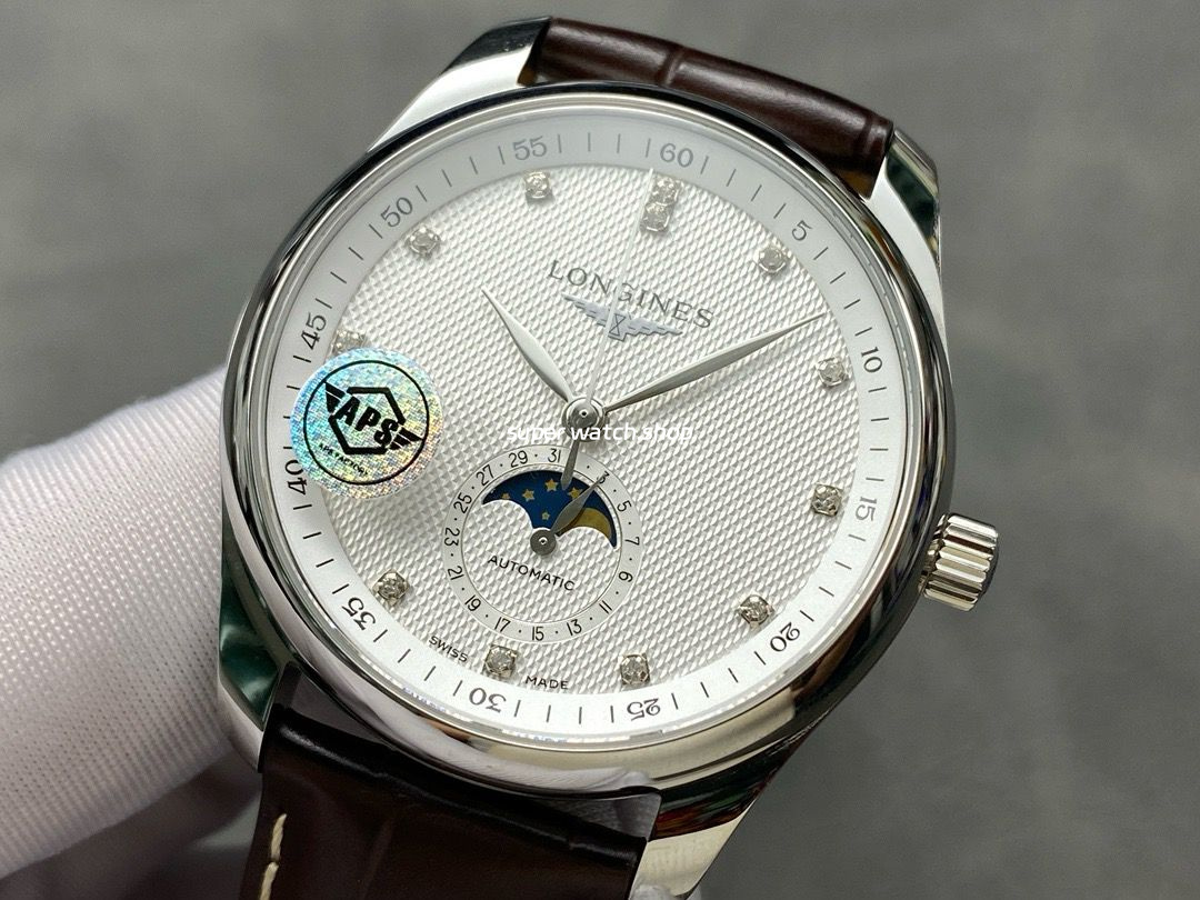 APS Factory Longines Master Collection Moonphase L29094773 Diamond Silver Dial - Image 3