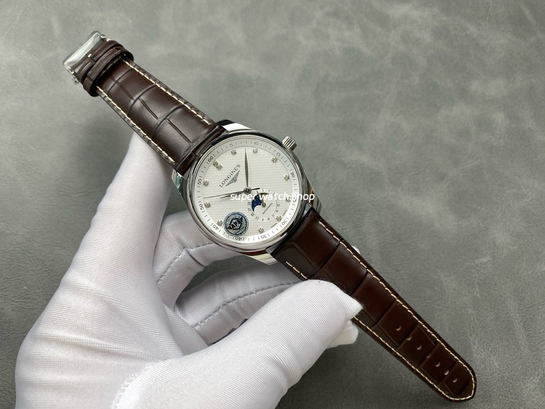 APS Factory Longines Master Collection Moonphase L29094773 Diamond Silver Dial - Image 4