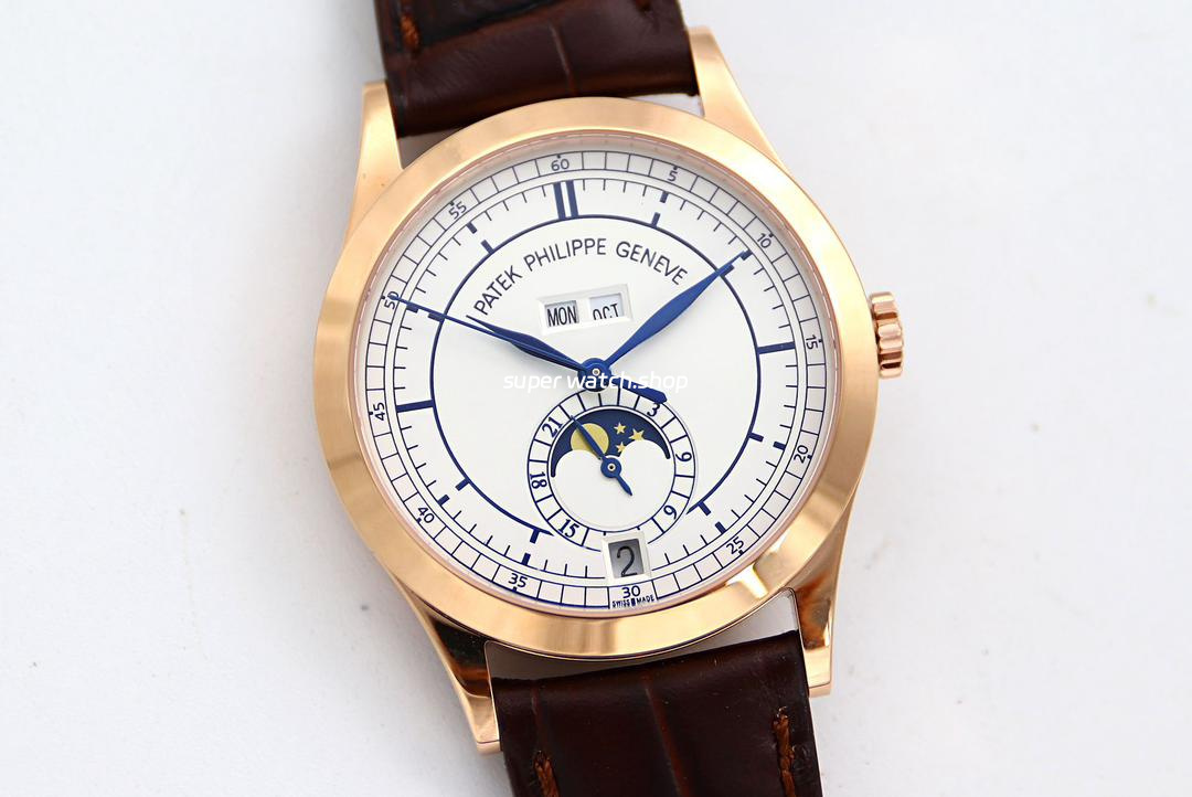 GR Factory Patek Philippe Annual Calendar 5396R-001 38mm Yellow Gold Leather Strap Silver Dial