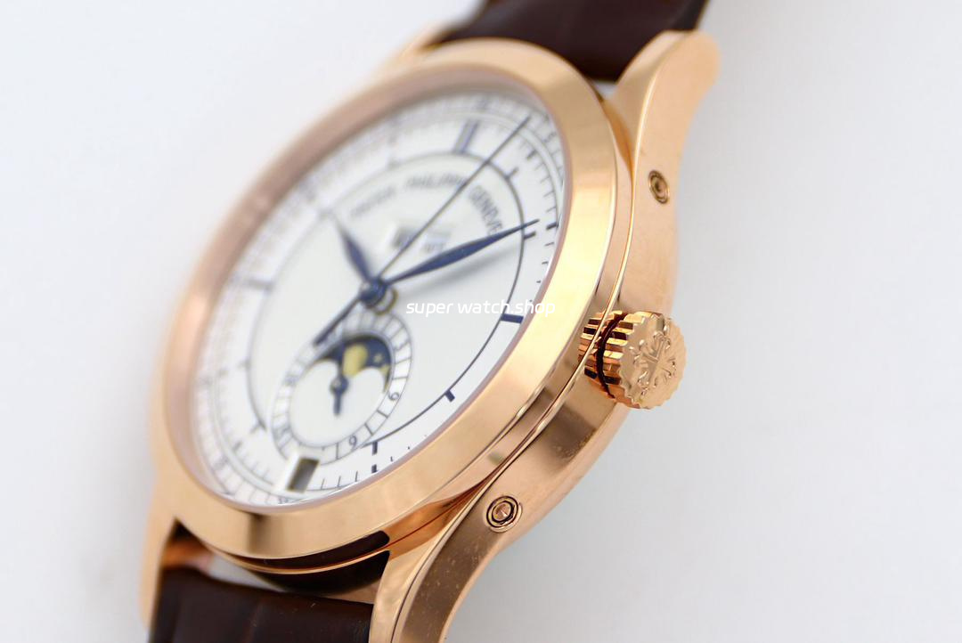 GR Factory Patek Philippe Annual Calendar 5396R-001 38mm Yellow Gold Leather Strap Silver Dial - Image 3