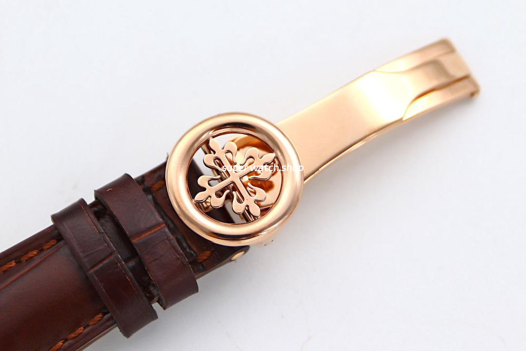 GR Factory Patek Philippe Annual Calendar 5396R-011 38mm Rose Gold Leather Strap Silver Dial - Image 9