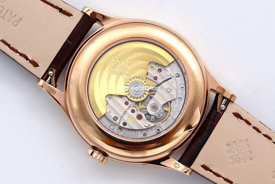 GR Factory Patek Philippe Annual Calendar 5396R-011 38mm Rose Gold Leather Strap Silver Dial - Image 8