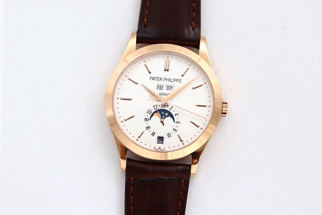 GR Factory Patek Philippe Annual Calendar 5396R-011 38mm Rose Gold Leather Strap Silver Dial - Image 2
