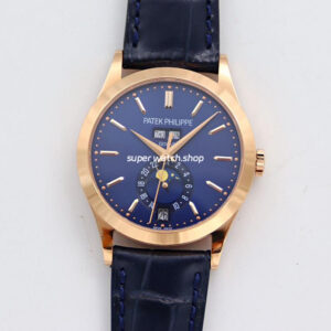 GR Factory Patek Philippe Annual Calendar 5396R-014 38mm Yellow Gold Leather Strap Blue Dial