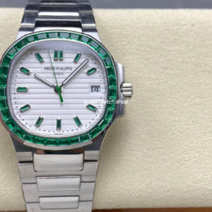GR Factory Patek Philippe Emerald Nautilus 5711-113P 010 35.2mm Full Platinum White Dial