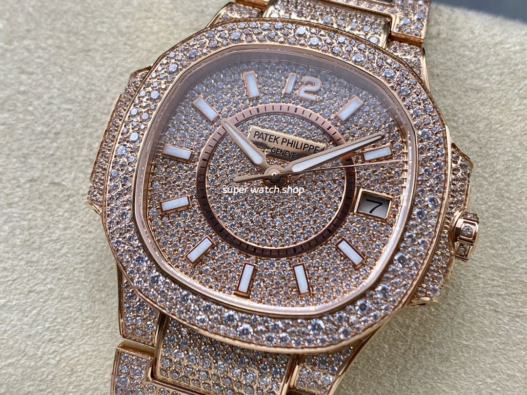 GR Factory Patek Philippe Nautilus 7021/1R-001 33.6mm Full Jewelry Rose Gold Jewelry Dial - Image 3