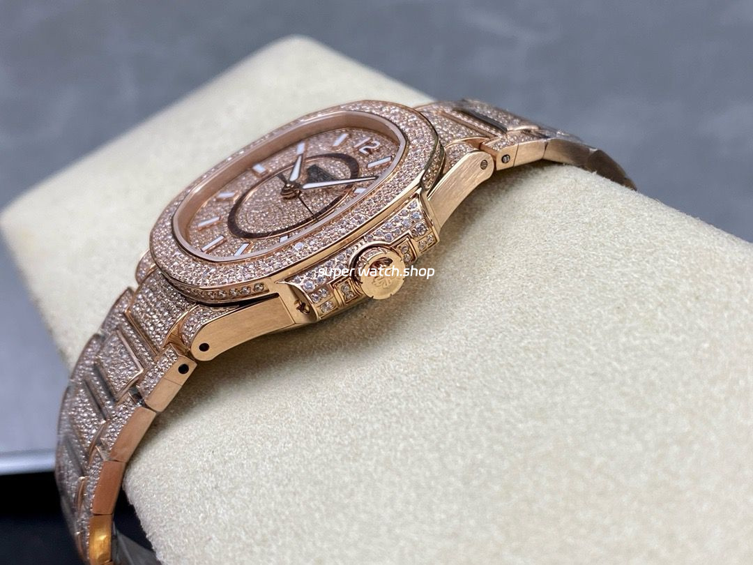 GR Factory Patek Philippe Nautilus 7021/1R-001 33.6mm Full Jewelry Rose Gold Jewelry Dial - Image 6