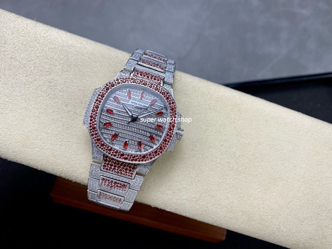 GR Factory Patek Philippe Nautilus 7118/1453G-001 35.5mm Full Red Jewelry White Gold Jewelry Dial - Image 4