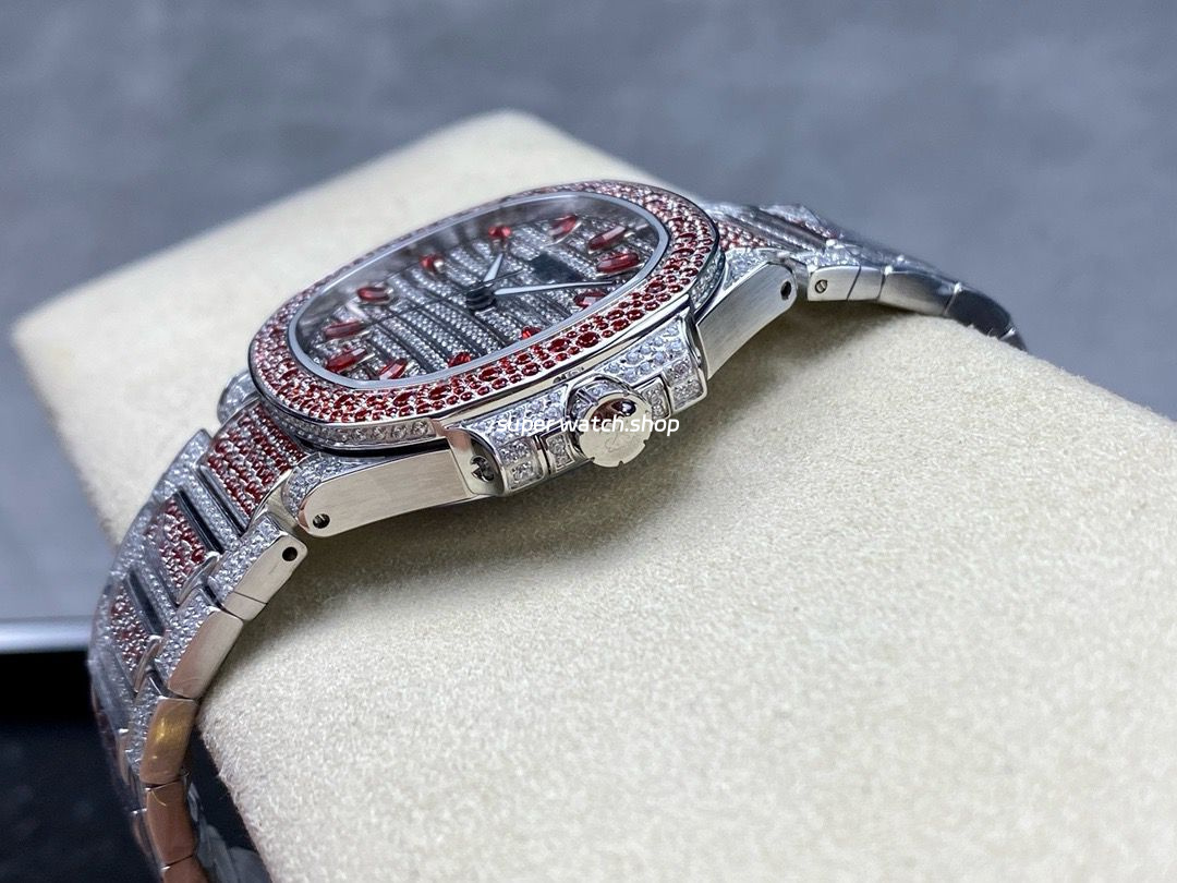 GR Factory Patek Philippe Nautilus 7118/1453G-001 35.5mm Full Red Jewelry White Gold Jewelry Dial - Image 6
