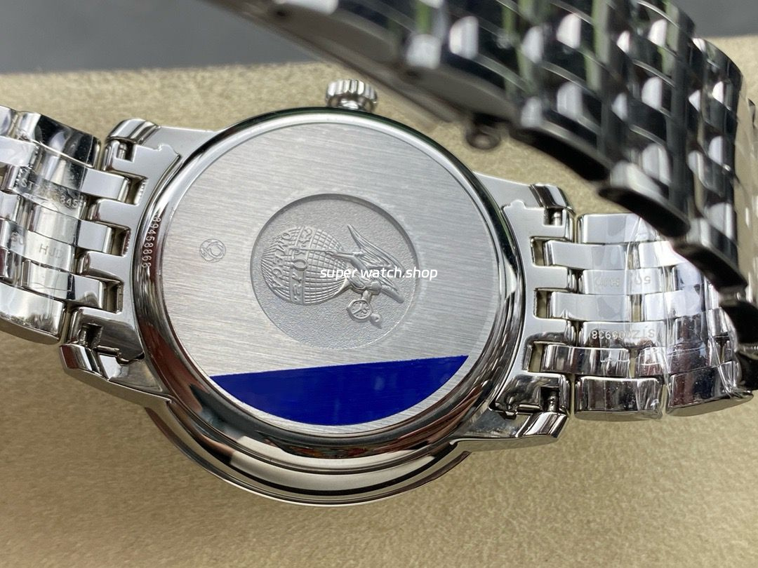 GT Factory Omega De Ville Prestige 424.10.40.20.02.004 39.5mm Full Steel Gold Roman Number Silver Web Weaving Dial - Image 8