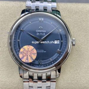 GT Factory Omega De Ville Prestige 424.10.40.20.03.002 39.5mm Full Steel Roman Number Blue Dial
