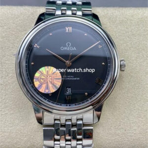 GT Factory Omega De Ville Prestige 434.10.40.20.01.001 40mm Full Steel Rose Gold Point Roman Number Black Dial