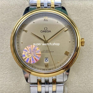 GT Factory Omega De Ville Prestige 434.20.40.20.08.001 40mm Half Gold Steel Gold Point Roman Number Champagne Dial