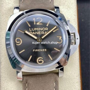 HW Factory Panerai Luminor 1950 PAM605 47mm Steel Leather Strap Arabic Numerals Grey Dial