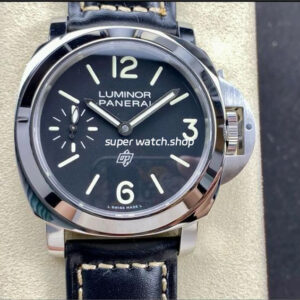 HW Factory Panerai Luminor Base Logo PAM01084 44mm Steel Leather Strap Arabic Numerals Black Dial