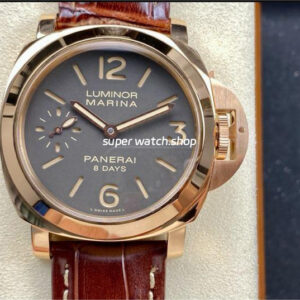 HW Factory Panerai Luminor Marina PAM00511 44mm Rose Gold Leather Strap Arabic Numerals Grey Dial