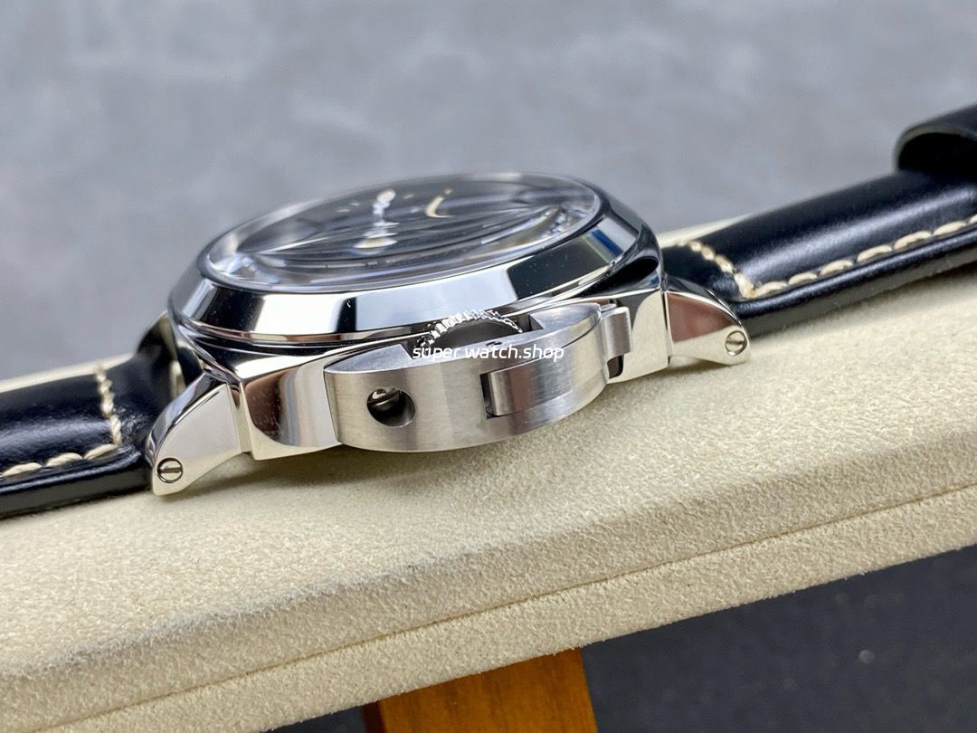 HW Factory Panerai Luminor PAM 00915 44mm Steel Leather Strap Arabic Numerals Black Dial - Image 6
