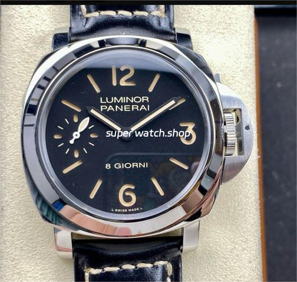 HW Factory Panerai Luminor PAM 00915 44mm Steel Leather Strap Arabic Numerals Black Dial