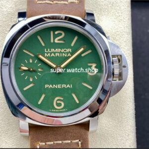 HW Factory Panerai Luminor PAM 911 44mm Steel Leather Strap Arabic Numerals Green Dial
