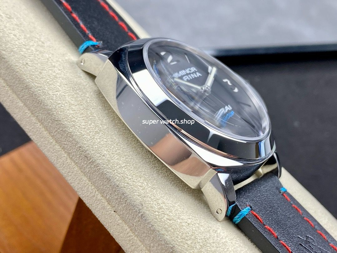 HW Factory Panerai Luminor PAM00724 44mm Steel Leather Strap Arabic Numerals Black Dial - Image 5
