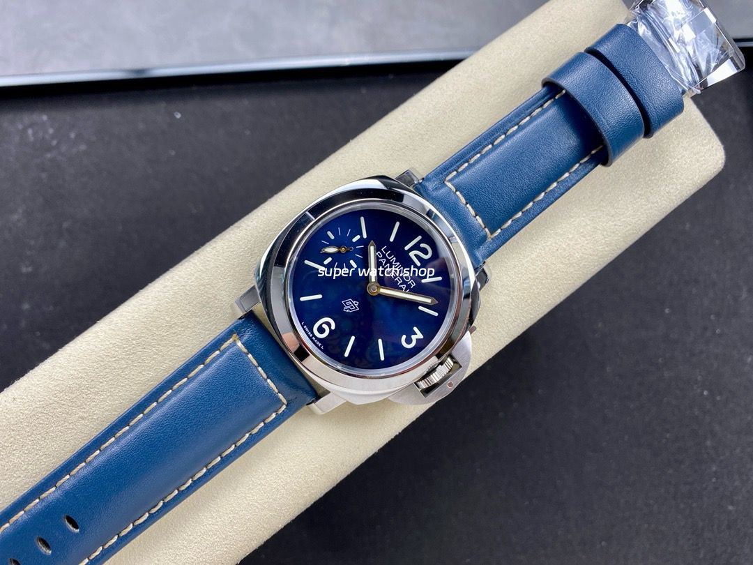HW Factory Panerai Luminor PAM1085 44mm Steel Leather Strap Arabic Numerals Blue Dial - Image 4