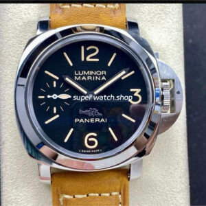 HW Factory Panerai Luminor Pam00417 44mm Steel Leather Strap Arabic Numerals Black Dial