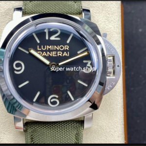HW Factory Panerai Lumnior 1950 PAM606 47mm Steel Leather Strap Arabic Numerals Black Dial
