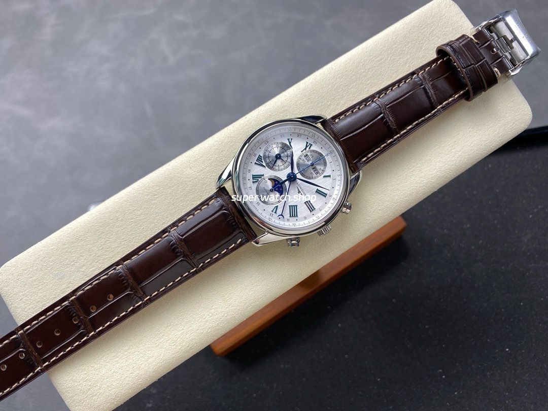 LGS Factory Longines Master Collection Moonphase L2.673.4.71.2 40mm Steel Leather Strap Roman Numerals Silver Dial - Image 4