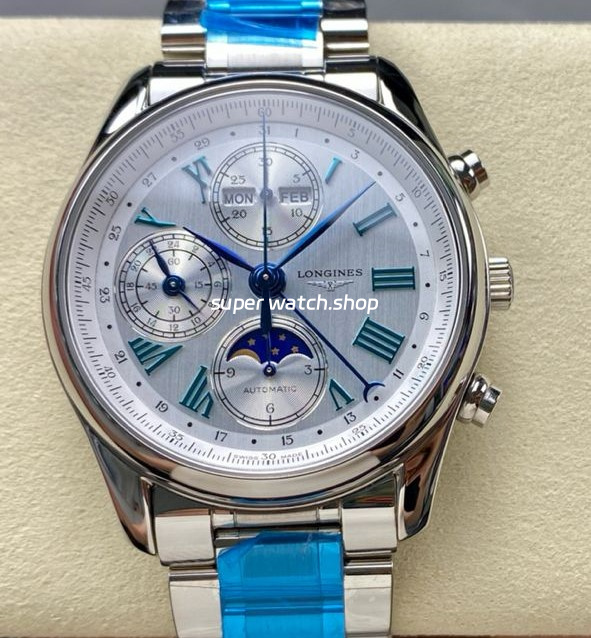 LGS Factory Longines Master Collection Moonphase L2.673.4.71.6 40mm Full Steel Roman Numerals Silver Dial
