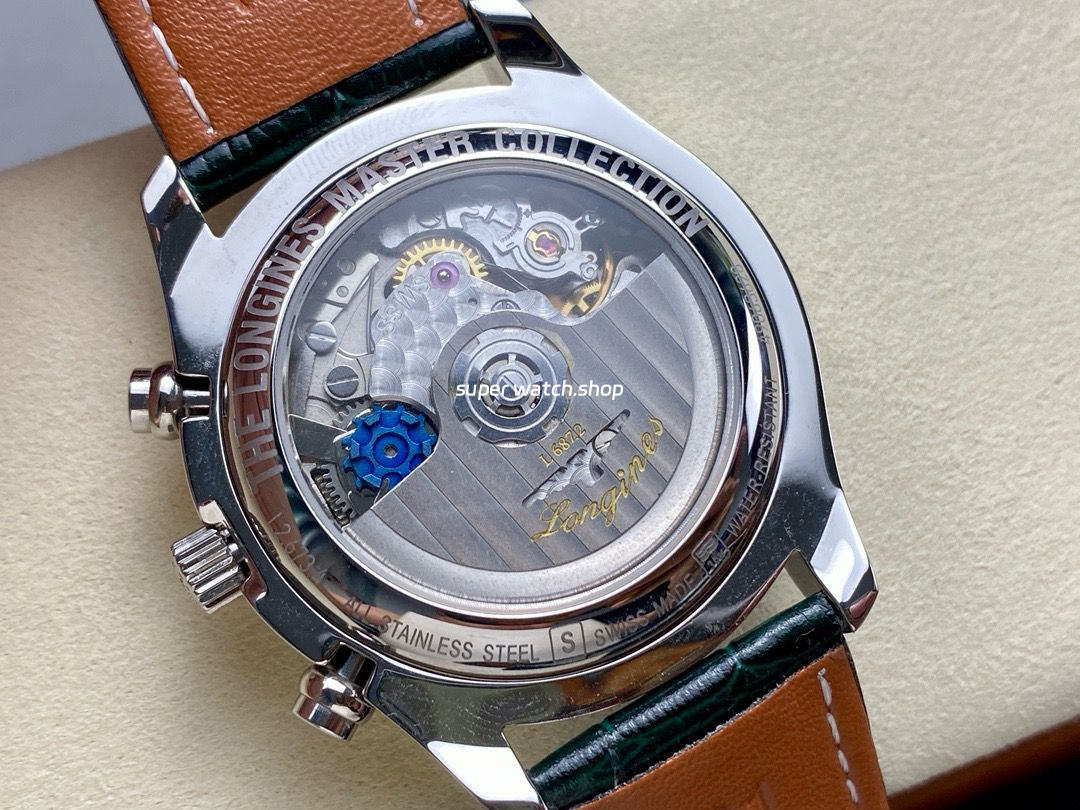 LGS Factory Longines Master Collection Moonphase L2.773.4.61.2 40mm Steel Leather Strap Roman Numerals Green Dial - Image 7