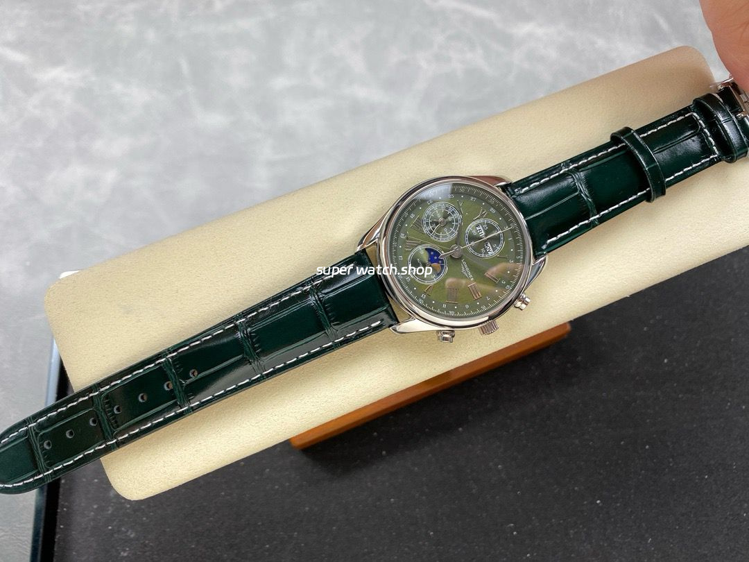 LGS Factory Longines Master Collection Moonphase L2.773.4.61.2 40mm Steel Leather Strap Roman Numerals Green Dial - Image 4