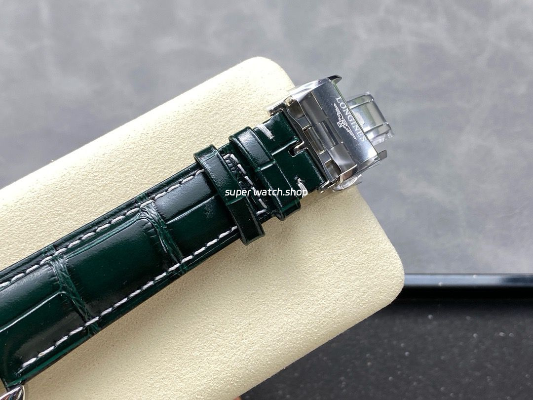 LGS Factory Longines Master Collection Moonphase L2.773.4.61.2 40mm Steel Leather Strap Roman Numerals Green Dial - Image 8