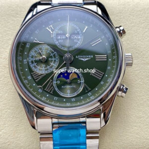 LGS Factory Longines Master Collection Moonphase L2.773.4.61.6 40mm Full Steel Roman Numerals Green Dial