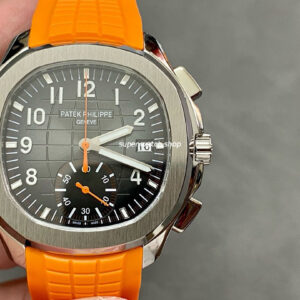 MMA Factory Patek Philippe Aquanaut 42.2mm 5968A-001 Orange Rubber Strap Black Dial