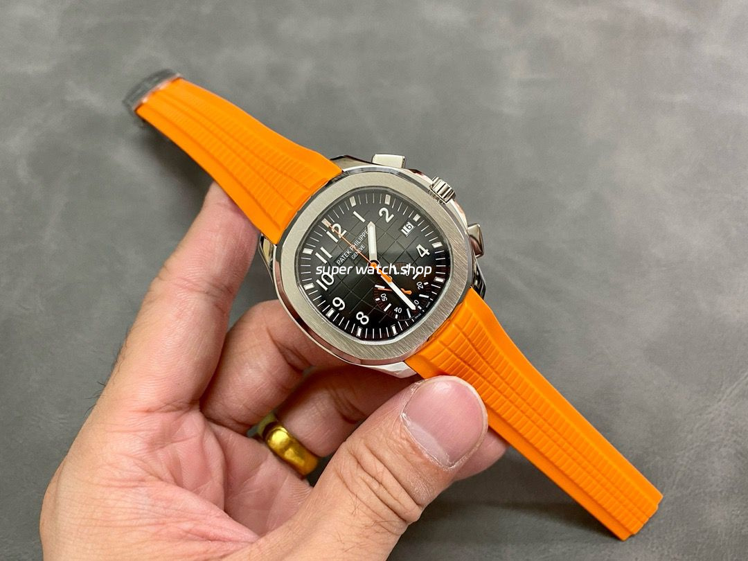MMA Factory Patek Philippe Aquanaut 42.2mm 5968A-001 Orange Rubber Strap Black Dial - Image 4