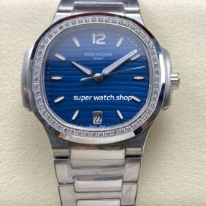 MS Factory Patek Philippe Nautilus 7118/1200A-001 35.2mm Diamond Bezel Full Steel Blue Dial