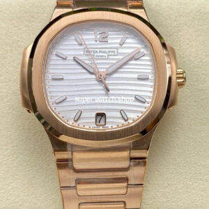 MS Factory Patek Philippe Nautilus 7118/1R-001 35.2mm Full Rose Gold White Dial
