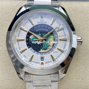 N1 Factory Omega Seamaster Aqua Terra World Time 220.93.43.22.99.001 43mm Full Steel White Dial