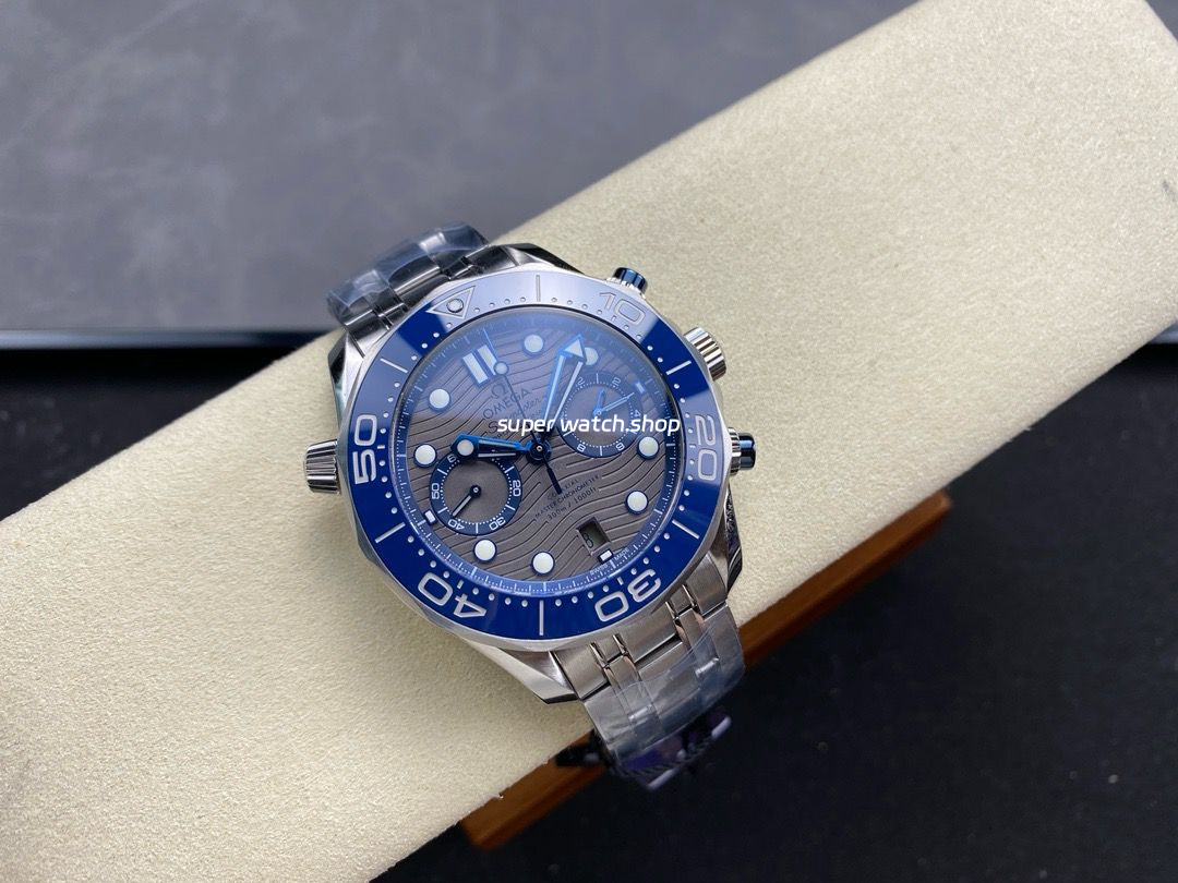 N1 Factory Omega Seamaster Diver 300M Co-Axial Chronometer Chronograph 210.30.44.51.06.001 44mm Full Steel Strap Grey Dial - Image 4