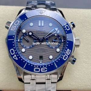 N1 Factory Omega Seamaster Diver 300M Co-Axial Chronometer Chronograph 210.30.44.51.06.001 44mm Full Steel Strap Grey Dial
