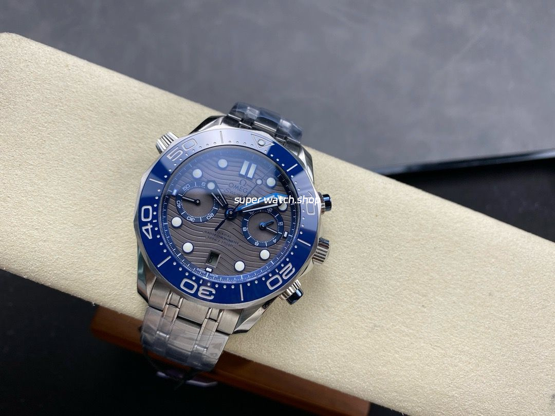 N1 Factory Omega Seamaster Diver 300M Co-Axial Chronometer Chronograph 210.30.44.51.06.001 44mm Full Steel Strap Grey Dial - Image 5