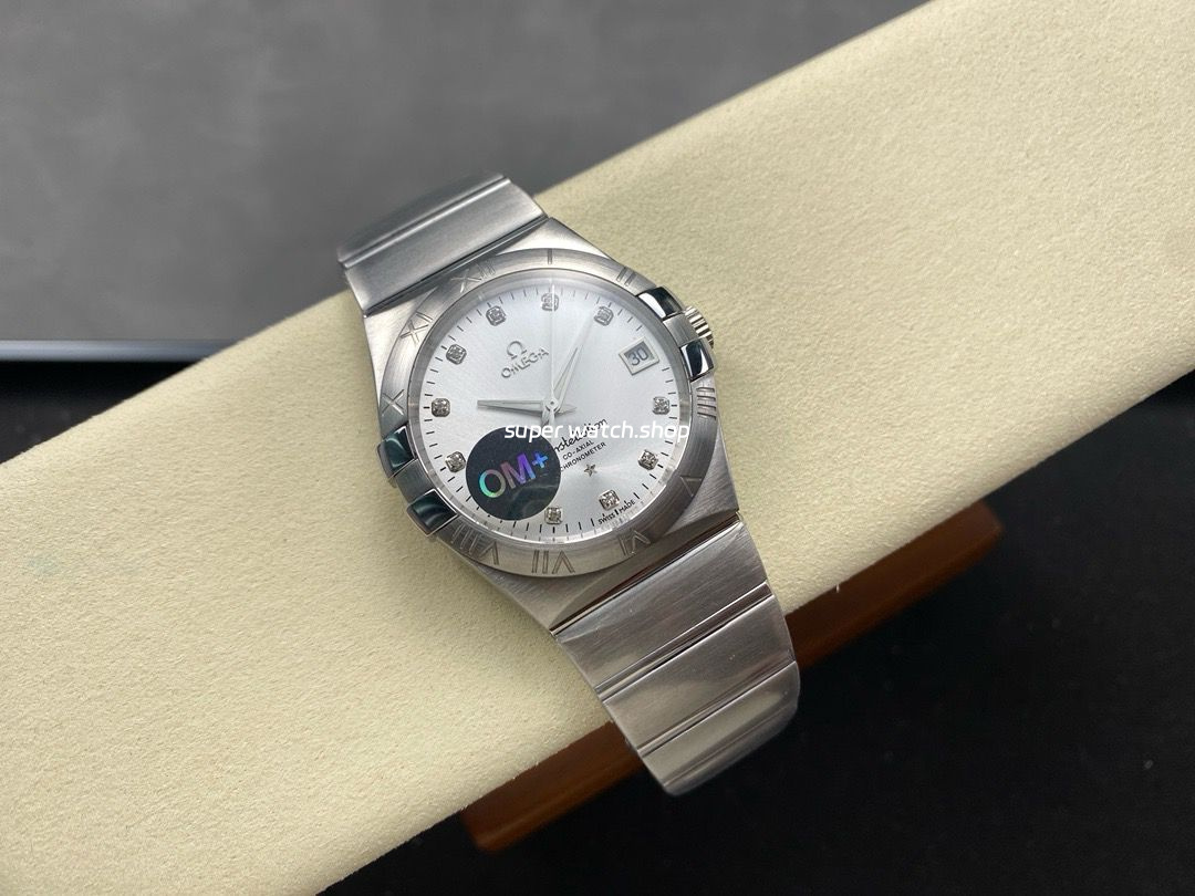 OM+ Factory Omega Constellation Men 123.10.38.21.52.001 38mm Full Steel Diamond Silver Dial - Image 4