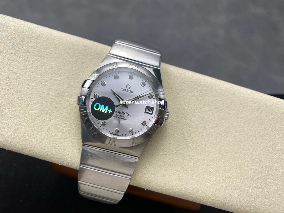 OM+ Factory Omega Constellation Men 123.10.38.21.52.001 38mm Full Steel Diamond Silver Dial - Image 5