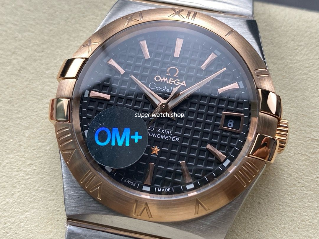 OM+ Factory Omega Constellation Men 123.20.38.21.01.001 38mm Rose Gold Steel Black Dial - Image 3