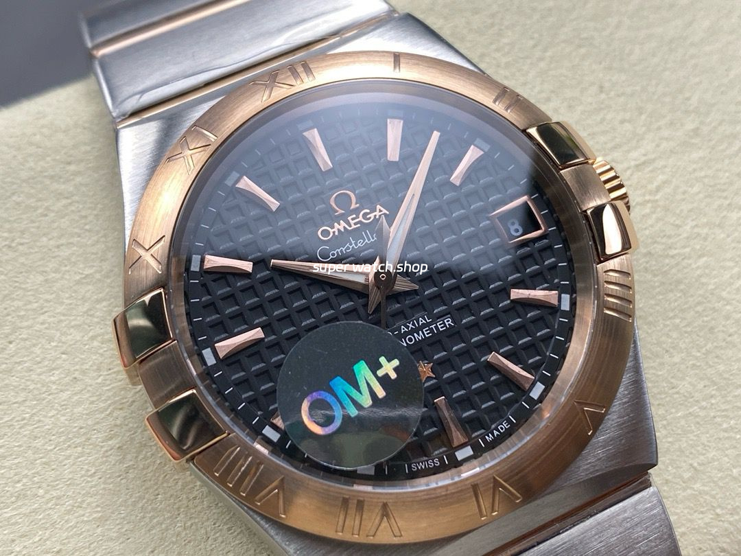 OM+ Factory Omega Constellation Men 123.20.38.21.01.001 38mm Rose Gold Steel Black Dial - Image 2
