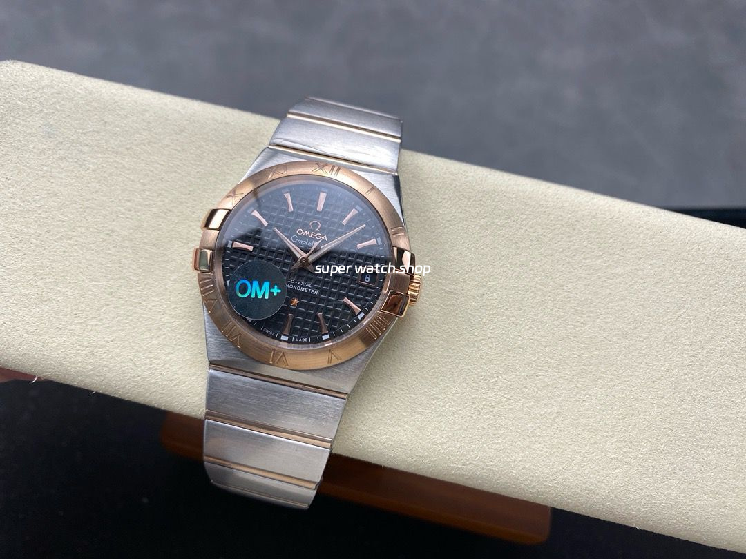 OM+ Factory Omega Constellation Men 123.20.38.21.01.001 38mm Rose Gold Steel Black Dial - Image 4