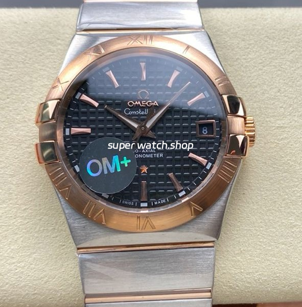 OM+ Factory Omega Constellation Men 123.20.38.21.01.001 38mm Rose Gold Steel Black Dial